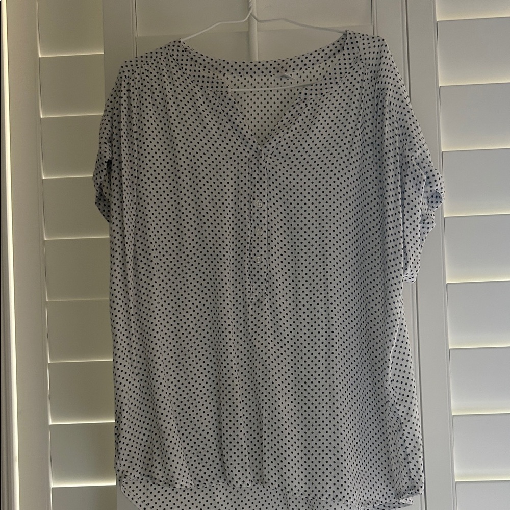 Just Be Black and White Polka Dot Blouse
